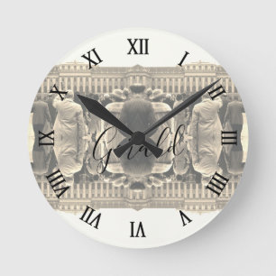 Vintage Austria Vienna Schonbrunn houses Large Clo Round Clock