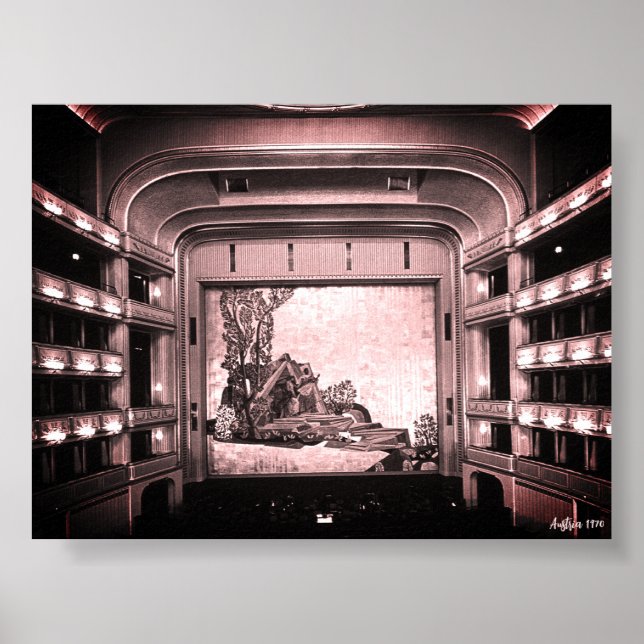 Vintage Austria Vienna Staatsoper opera inside Poster (Front)