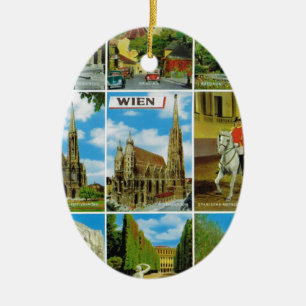 Vintage Austria, Wien, Vienna, Multiview Ceramic Ornament