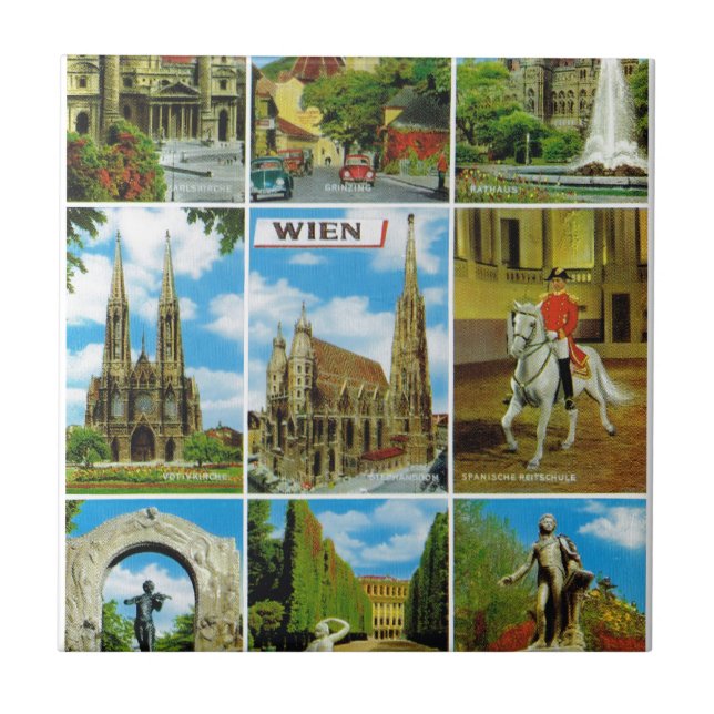 Vintage Austria, Wien, Vienna, Multiview Tile (Front)