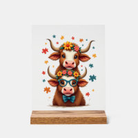 Vintage Autism Highland Cow Trio Peeking Cute Cow