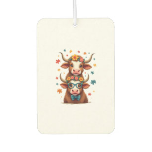 Vintage Autism Highland Cow Trio Peeking Cute Cow Air Freshener