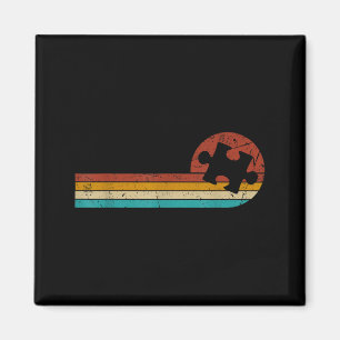 Vintage Autism Puzzle Mom Dad Autism Awareness Magnet