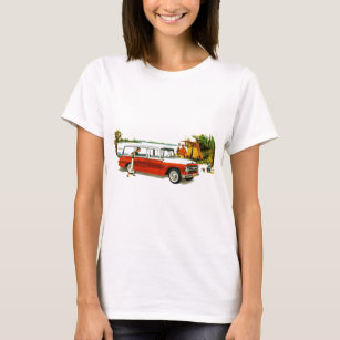 Vintage Auto 1960's Station Wagon Camping T-Shirt
