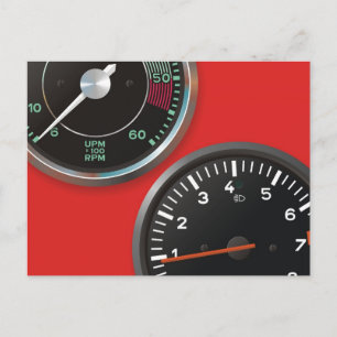 Vintage auto instruments / Classic car gauges Postcard