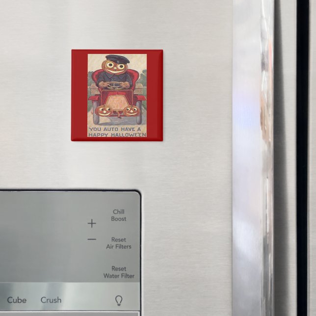 Vintage Auto Jack o' Lantern Halloween Magnet (In Situ (Fridge))