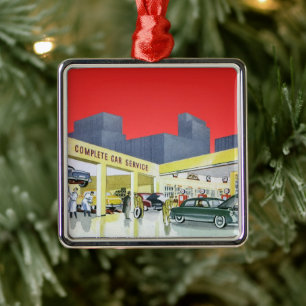 Vintage Auto Mechanics Complete Car Service Garage Metal Ornament