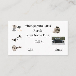 Vintage Auto Parts and Repair Business Card