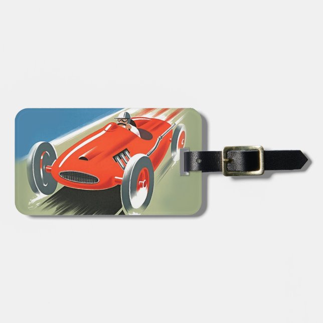 Vintage Auto Racing Luggage Tag (Front Horizontal)
