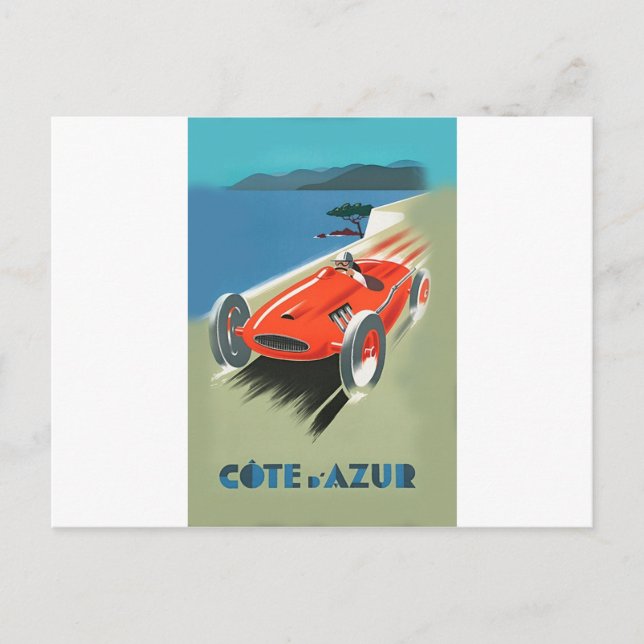 Vintage Auto Racing Postcard (Front)