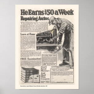 Vintage Auto Repair Ad Poster