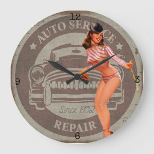 Vintage Auto Serve Clock