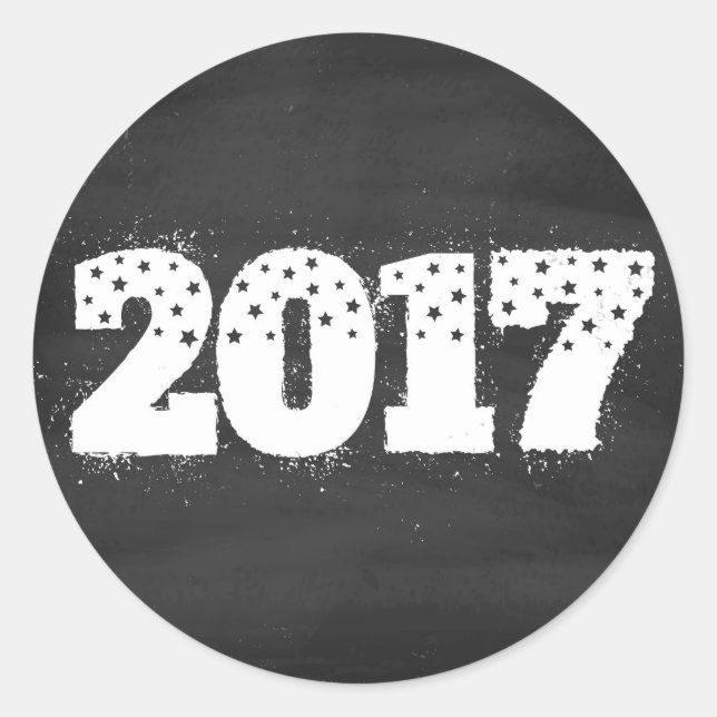 Vintage autocollant de Noël 2017 sur tableau à cra (Devant)