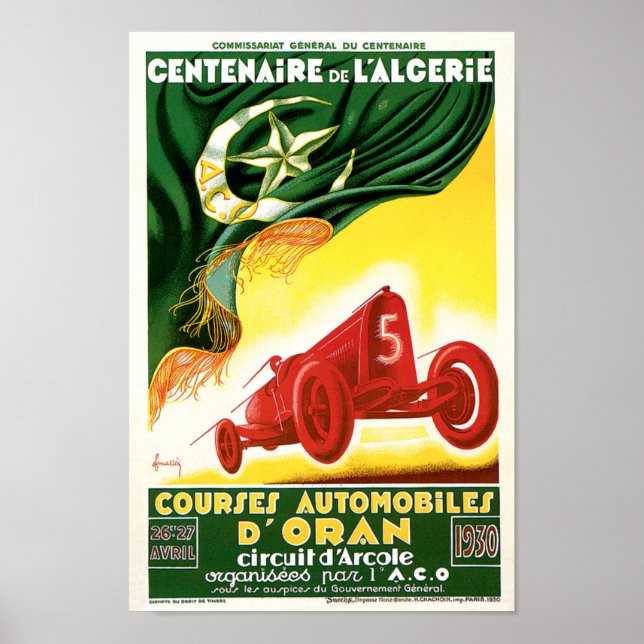 Vintage Automobile Race Poster (Front)