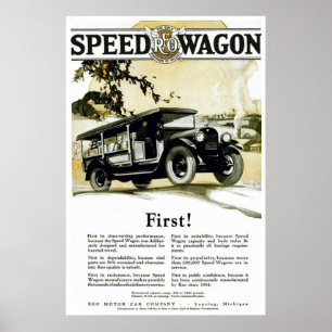 Vintage Automotive Poster Original REO Speed Wagon