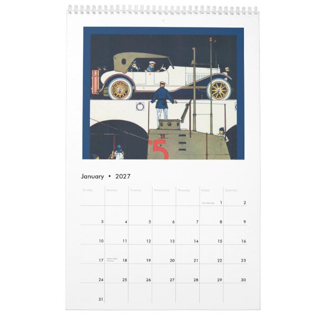 Vintage Autos 2015 Calendar (Jan 2027)