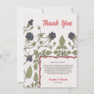 Vintage Autumn Blackberries Thank You Card