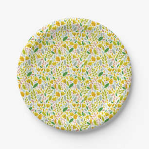 Vintage Autumn Botanical Forest  Paper Plate
