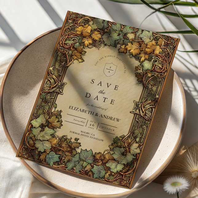 Vintage Autumn Botanical Wedding Save The Date (Creator Uploaded)