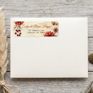 Vintage Autumn Burgundy Dahlia Botanical Wedding
