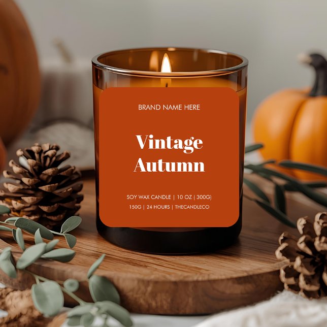 Vintage Autumn Candle Label | Minimalist Fall  (Creator Uploaded)