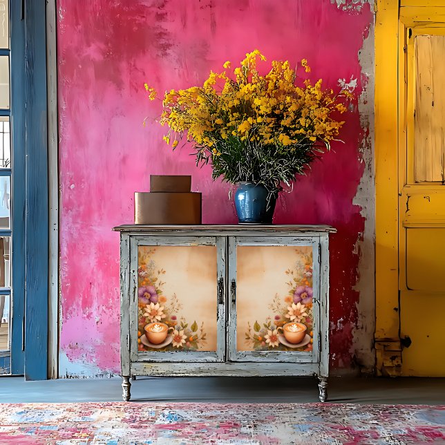 Vintage Autumn Coffee Decoupage Print  Tissue Paper (Creator Uploaded)