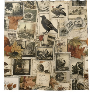 Vintage Autumn Ephemera Collage   Rustic Birds (2)