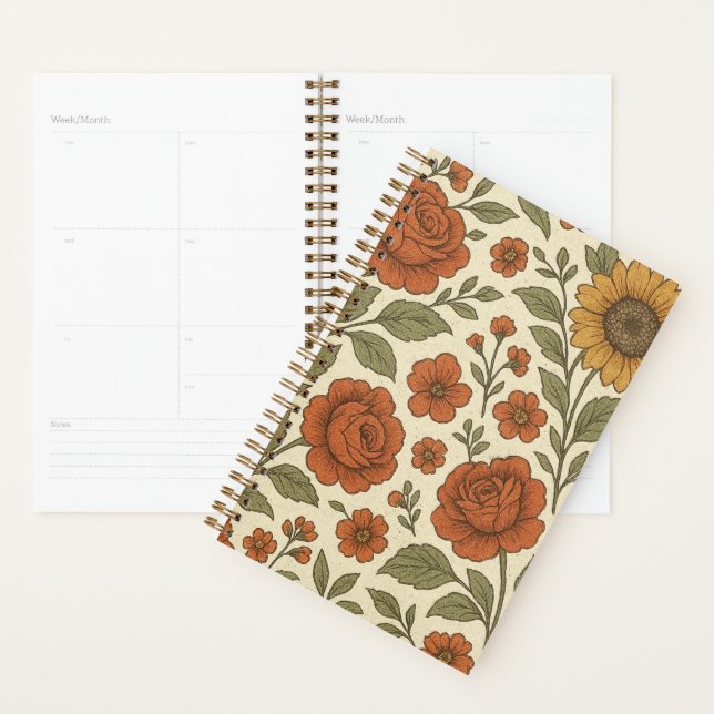 Vintage Autumn Floral Pattern – Rustic Botanical Planner (Display)