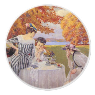 Vintage Autumn Garden Tea Party Elegant Edwardian Ceramic Knob