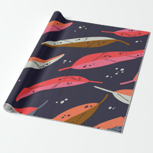 Vintage autumn leaf seamless pattern background. C Wrapping Paper