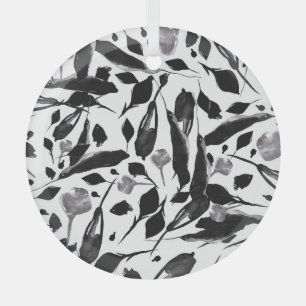 Vintage Autumn Leaves, Seamless Background. Glass Ornament
