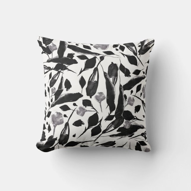 Vintage Autumn Leaves, Seamless Background. Throw Pillow (Front)