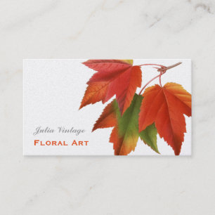 Vintage autumn maple leaves business card