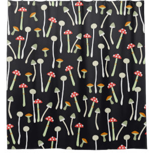 Vintage autumn mushrooms pattern design.
