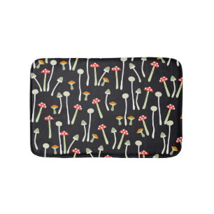 Vintage autumn mushrooms pattern design. bath mat