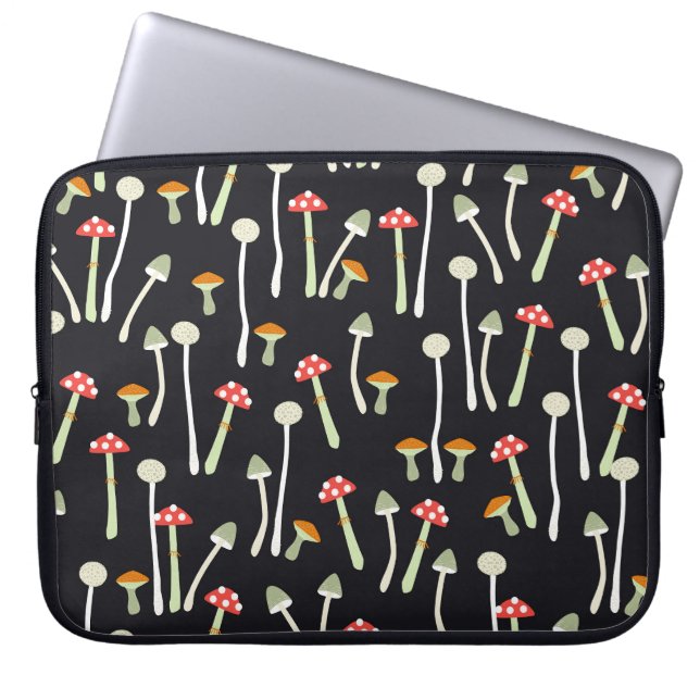 Vintage autumn mushrooms pattern design. laptop sleeve (Front)