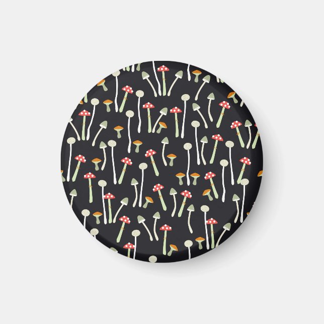 Vintage autumn mushrooms pattern design. magnet (Front)