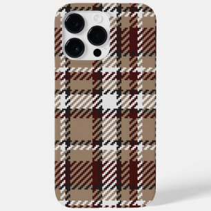 Vintage Autumn Sand and Burgundy Plaid Case-Mate iPhone 14 Pro Max Case