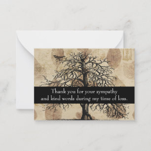 Vintage Autumn Tree Thank You Card