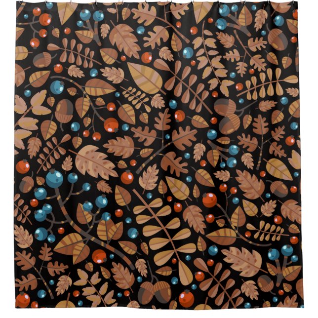 vintage autumn, winter pattern with plants. (Front)