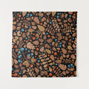 vintage autumn, winter pattern with plants. tapestry