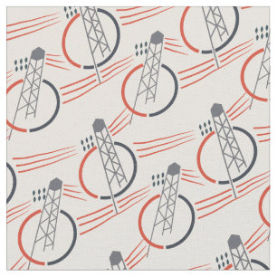 Vintage avant-garde 1930 pattern . Electric poles Fabric