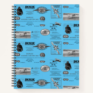 Vintage Aviation Airplane Biplane Pilot Notebook