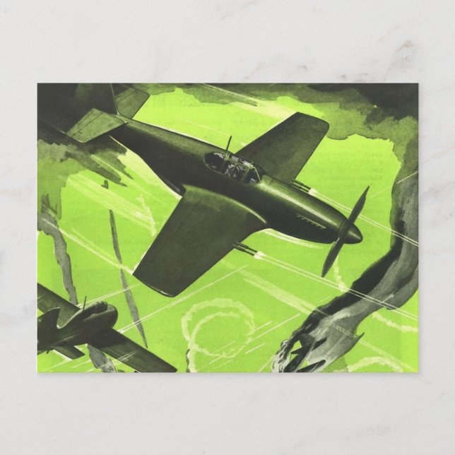 Vintage Aviation Airplane Colour Art Postcard (Front)