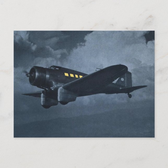 Vintage Aviation Airplane Colour Art Postcard (Front)