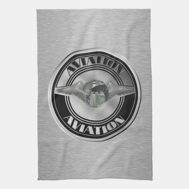 Vintage Aviation Art Kitchen Towel (Vertical)