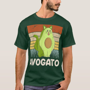 Vintage Avocado Cat Acogato Cat Cat owner T-Shirt