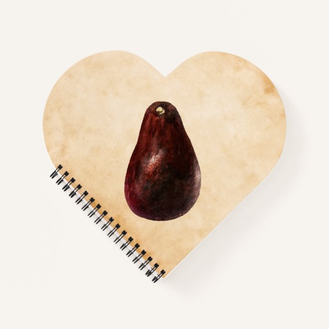 Vintage Avocado Illustration Notebook (Front)
