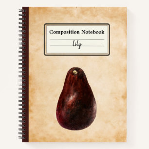 Vintage Avocado Illustration Personalized Comp Notebook