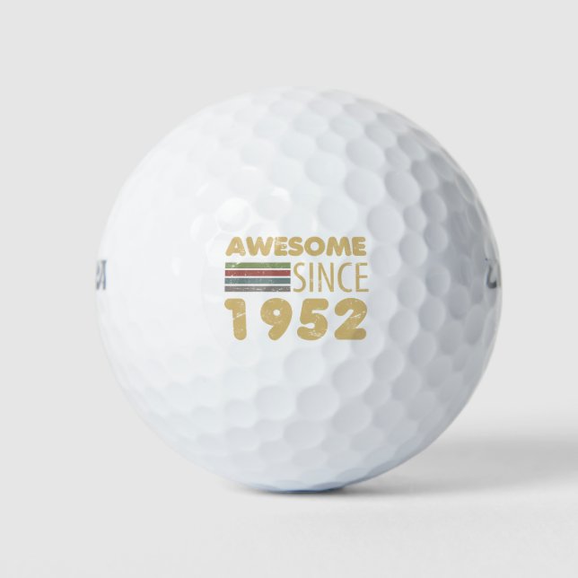 Vintage Awesome 1952 70th Birthday Golf Balls (Front)
